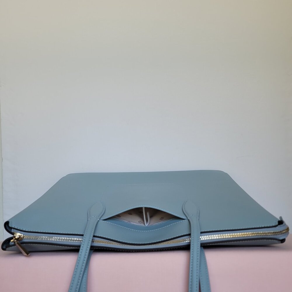 KATE SPADE All Day Crossgrain Leather Top-zip Large Tote- Ocean Beach color 🎈⭐ - Picture 7 of 16